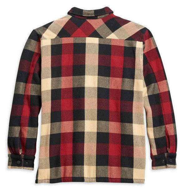 Harley-Davidson® Men's Plaid Sherpa Lined Cotton Shirt Jacket