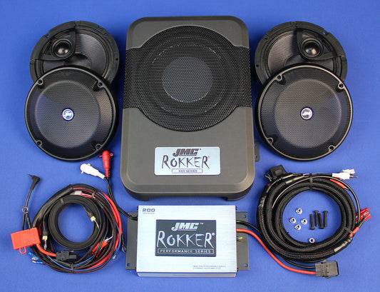 JMC ROKKER® Series Audio KIT w/200w RMS Amp 6.58” Spkrs & 200w RMS Sub Vanderhall Roadster